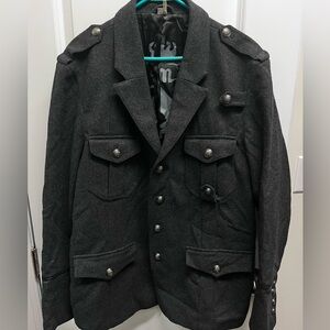 Juicy Couture Military Dress-Style Jacket Men's Size XL Dark Grey RARE